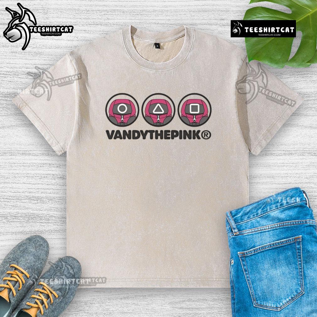 Cute Squid Game Supervisor T-shirt featuring square, round, and triangle designs in a stylish wash.