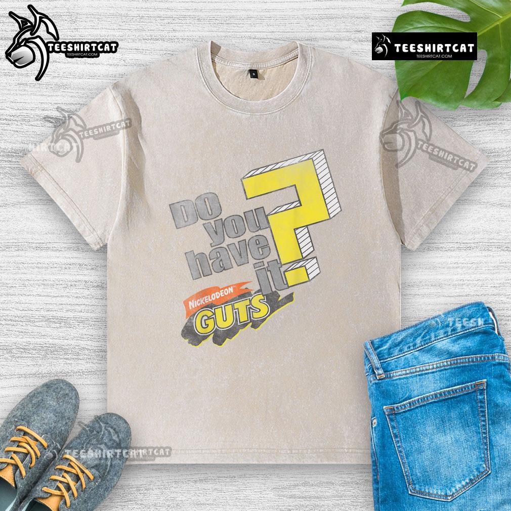 Funny Nickelodeon Guts washed t-shirt featuring a quirky 'Do You Have It?' question mark design.