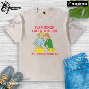 Alt Text: Funny 'Information Washed' t-shirt design for girls, showcasing playful humor and a love for knowledge.