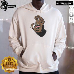 Funny gorilla hand monster hoodie featuring a playful design, perfect for quirky fashion lovers and animal enthusiasts.