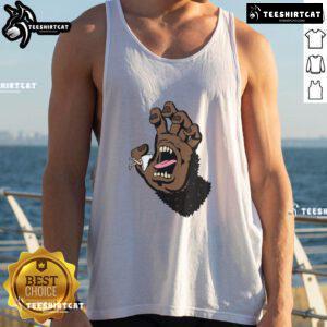 Funny Gorilla Hand Monster Hand Tank Top featuring a playful gorilla design, perfect for casual wear and humor lovers.
