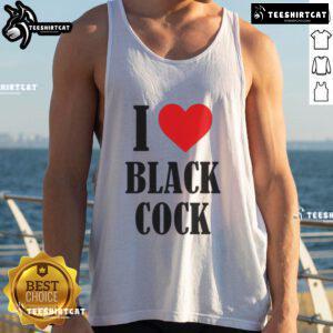 Funny 'I Love Black Cock' tank top design featuring playful text and vibrant colors, perfect for casual wear.