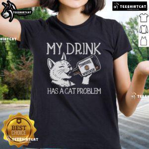 Funny Tennessee Whisker Ladies tee featuring a cat problem graphic, perfect for cat lovers and humor enthusiasts.