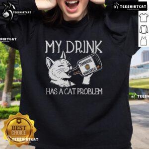 Alt Text: Funny Tennessee Whisker sweatshirt featuring a humorous cat-themed drink design for cat lovers.