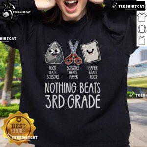 Alt Text: Funny Rock Paper Scissors Game sweatshirt for 3rd grade, featuring playful graphics and vibrant colors.