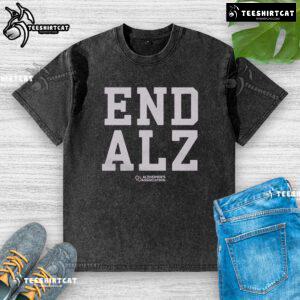 Hot-End ALZ Alzheimer's Association washed t-shirt in soft fabric, promoting awareness and support for Alzheimer's research.