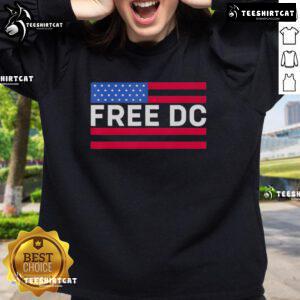 Cozy Hot Washington Free DC sweatshirt in navy blue, perfect for casual wear and showcasing city pride.
