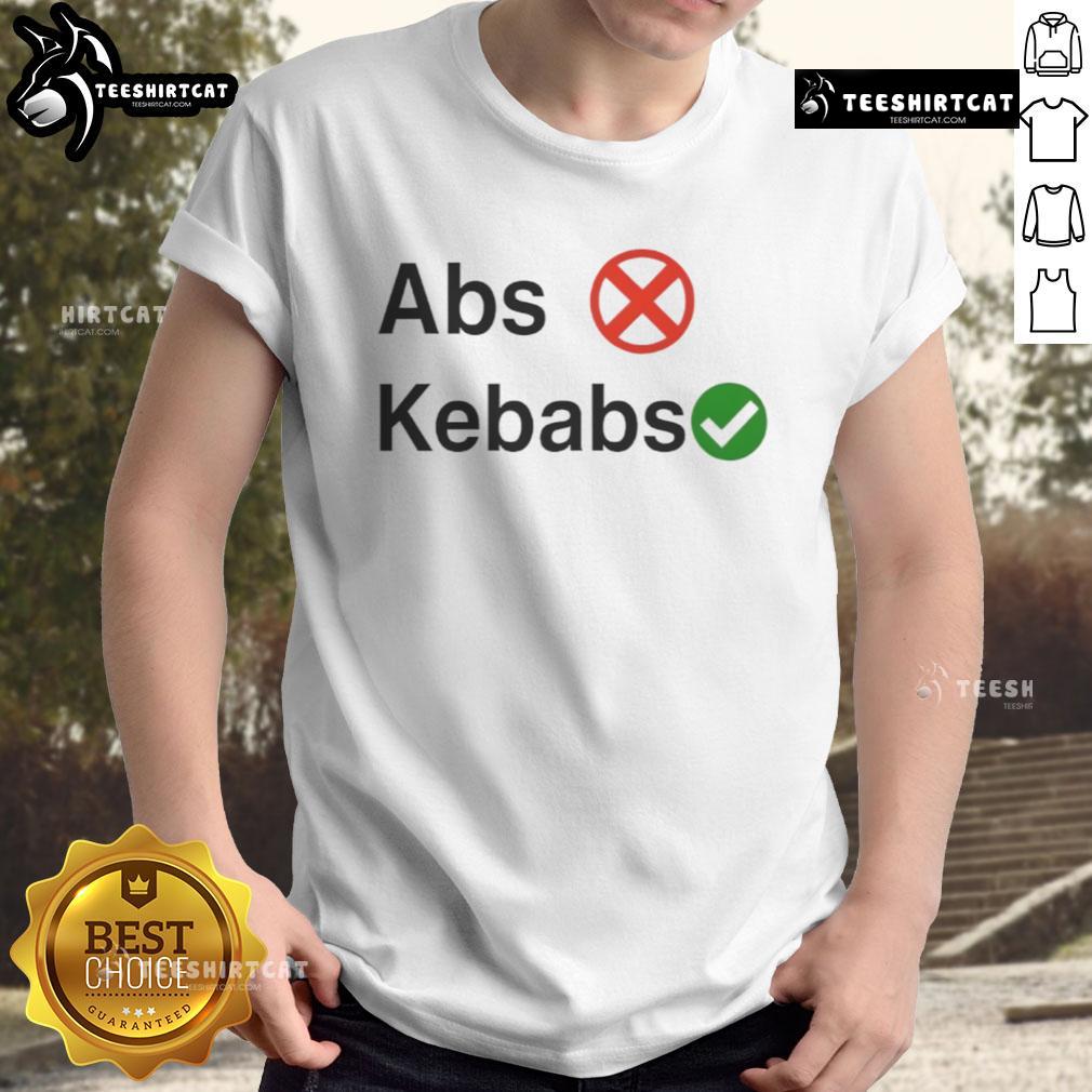 Nice Abs Kebabs T-Shirt featuring a fun graphic design, perfect for food lovers and fitness enthusiasts.