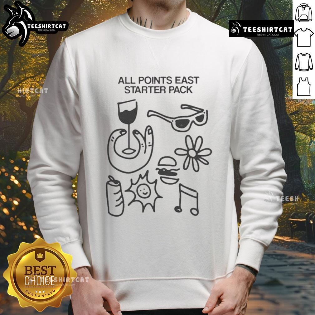 Alt Text: Nice All Points East Starter Pack Sweatshirt in stylish design, perfect for casual wear and festival vibes.