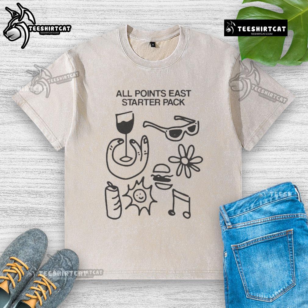 Nice All Points East Starter Pack washed t-shirt in casual style, perfect for music festival enthusiasts and everyday wear.
