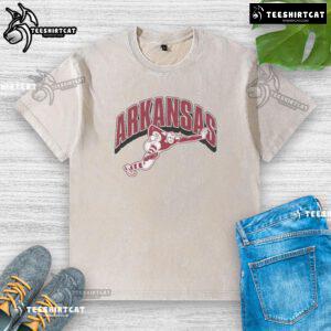 Nice Arkansas Razorbacks Heisman mascot washed t-shirt featuring vibrant team colors and logo for fans and collectors.