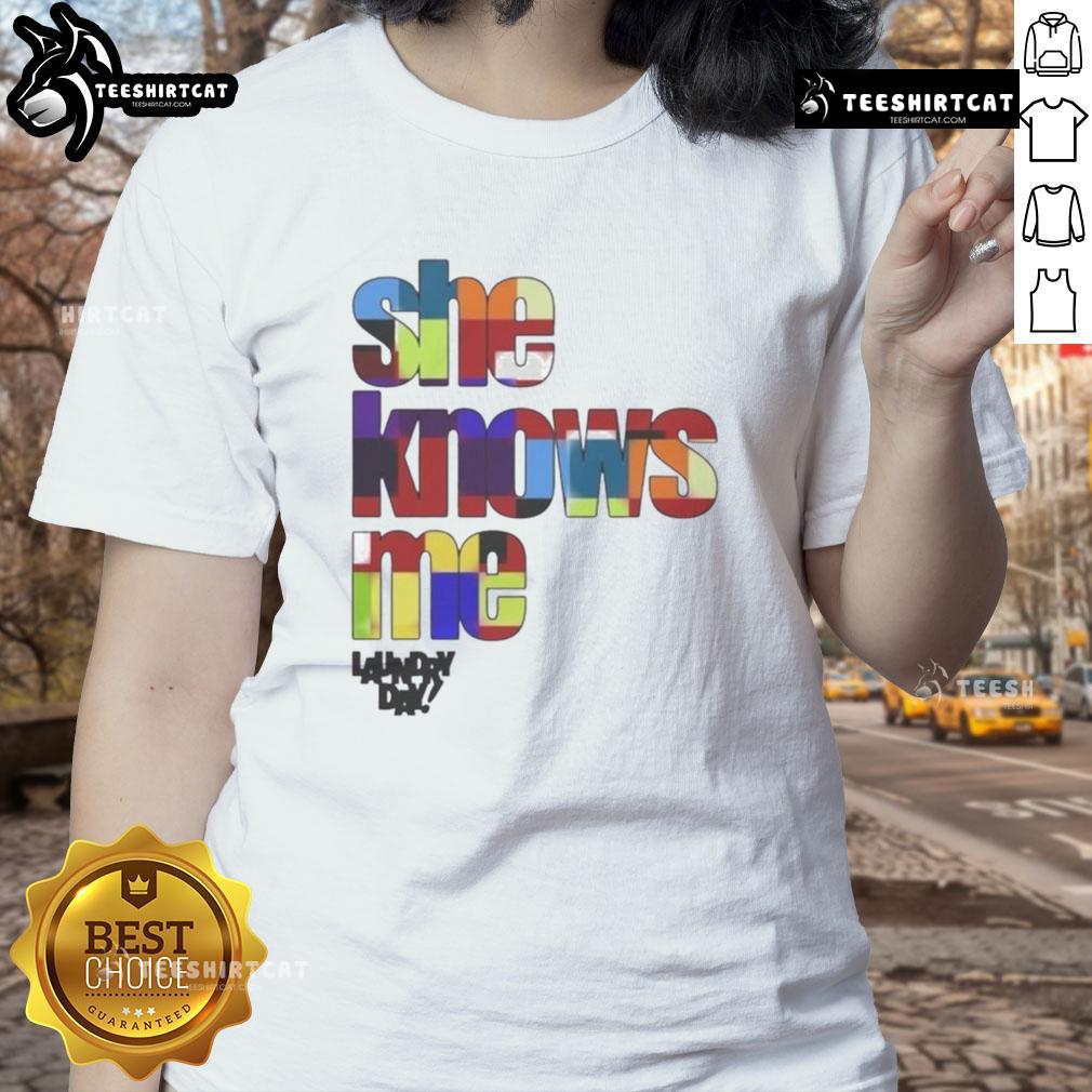 Nice Laundry Lay She Knows Me ladies tee featuring a stylish design, perfect for casual wear and expressing personality.