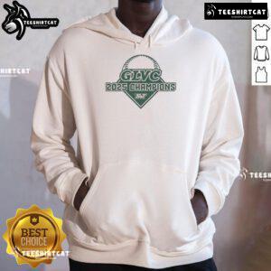 2025 Nice GLVC Baseball Champs Hoodie featuring team logo, perfect for fans and players celebrating the championship.