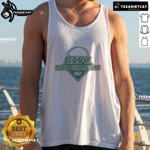 2025 Nice GLVC Baseball Champs tank top featuring vibrant team colors and logo, perfect for fans and athletes.