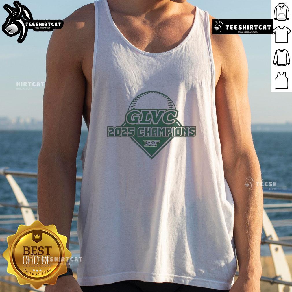 2025 Nice GLVC Baseball Champs tank top featuring vibrant team colors and logo, perfect for fans and athletes.