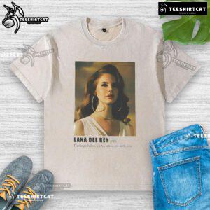 Alt Text: Lana Del Rey 'Darling, I Fall to Pieces' washed t-shirt featuring a vintage design and soft fabric for casual wear.