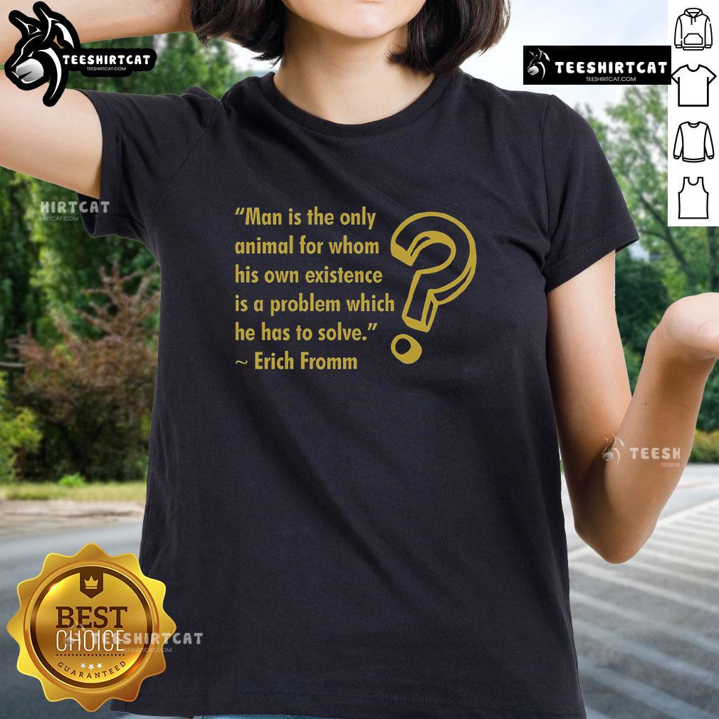 Stylish ladies tee featuring 'Nice Problem of Human Existence' graphic, perfect for casual wear and thoughtful discussions.