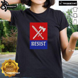 Nice RESIST Mayah Sommers Young Queen of Scots Ladies Tee featuring a stylish design perfect for modern fashion enthusiasts.