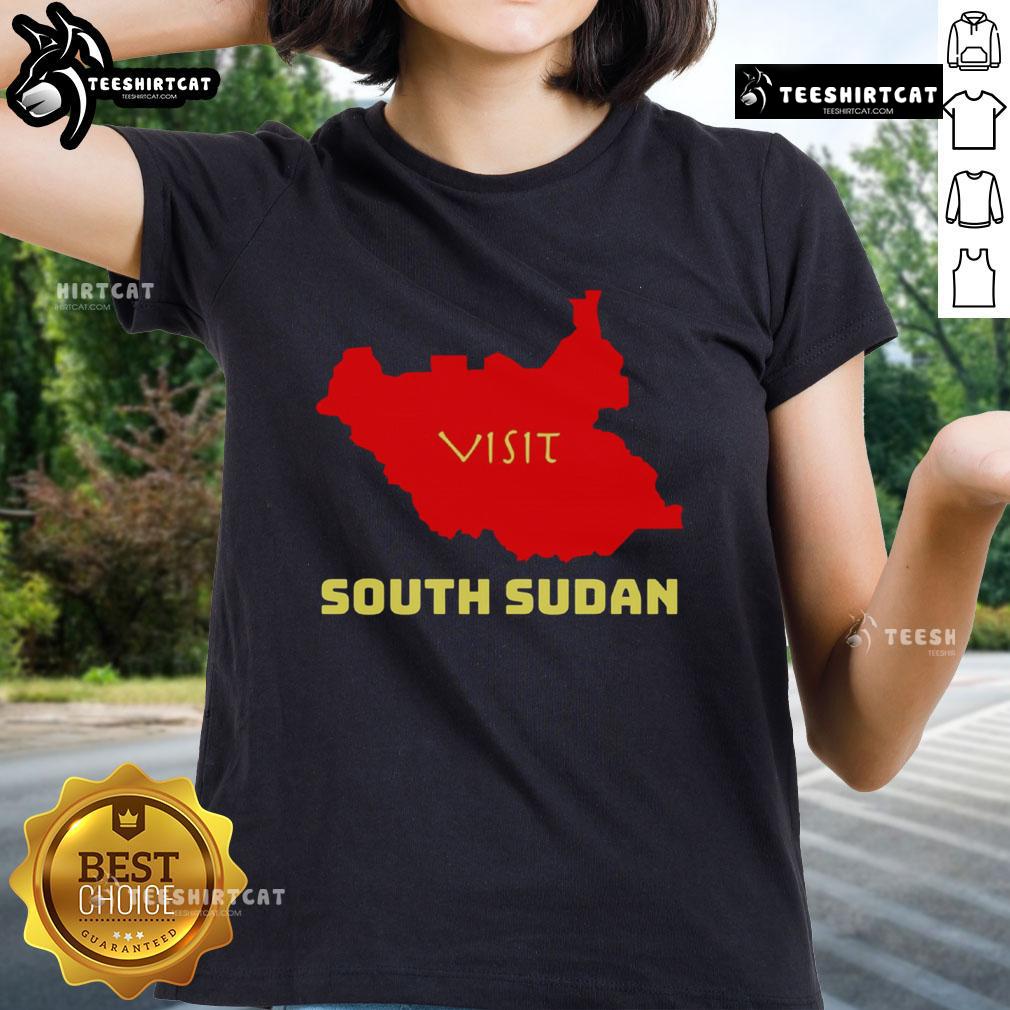 Stylish South Sudan ladies tee featuring vibrant colors and unique designs, perfect for casual wear.