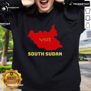 Cozy Nice Visit South Sudan sweatshirt featuring vibrant colors and a stylish design, perfect for travel enthusiasts.
