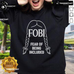 Wednesday Addams-inspired FOBI sweatshirt featuring a stylish design perfect for fans of unique fashion and pop culture.