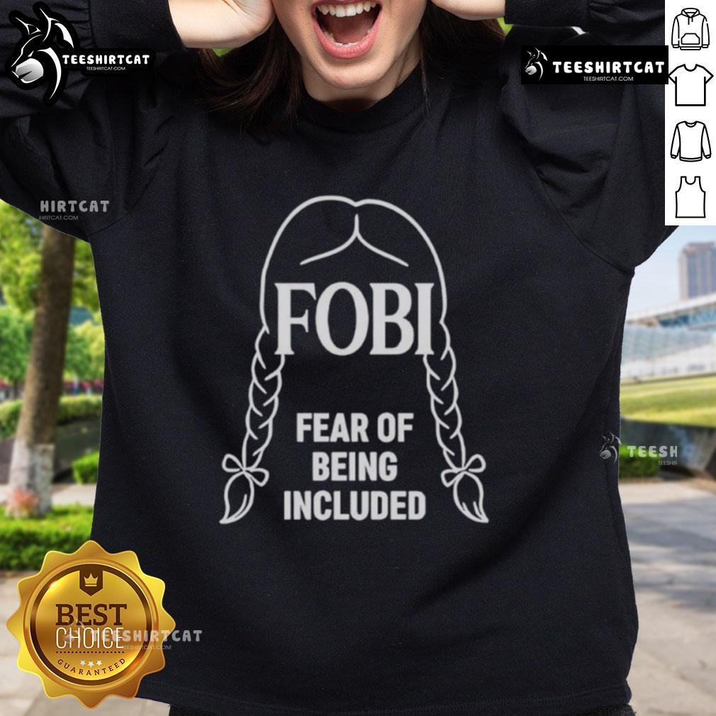 Wednesday Addams-inspired FOBI sweatshirt featuring a stylish design perfect for fans of unique fashion and pop culture.