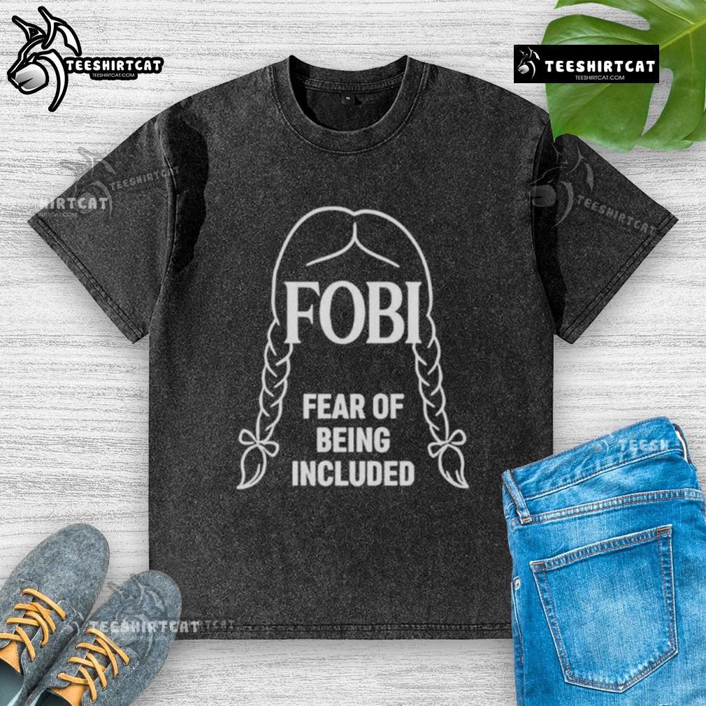 Alt Text: Nice Wednesday Addams FOBI Fear of Being Included washed t-shirt design featuring iconic character art.