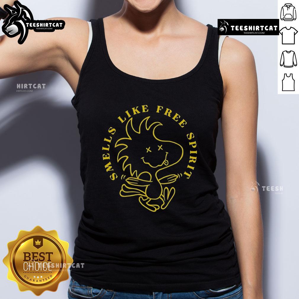 Nice Woodstock Smells Like Free Spirit tank top featuring a vibrant design, perfect for music festival enthusiasts.
