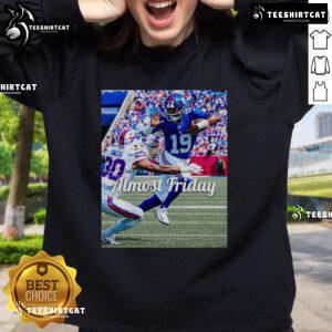 Official Almost Friday Jameis Heisman Sweatshirt in navy blue, featuring a stylish design perfect for fans.