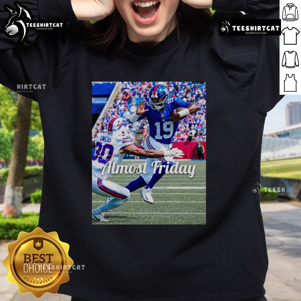 Official Almost Friday Jameis Heisman Sweatshirt in navy blue, featuring a stylish design perfect for fans.