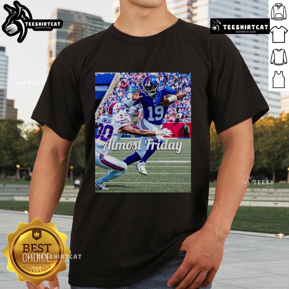 Official Almost Friday Jameis Heisman T-Shirt featuring bold graphics and vibrant colors, perfect for fans and collectors.