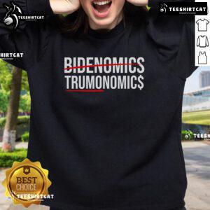 Official Bidenomics Maganomics sweatshirt featuring bold graphics, perfect for supporters of economic policies and style.
