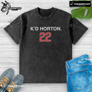 Official Cade Horton Chicago Cubs washed t-shirt in blue, featuring team logo and player name on the back.