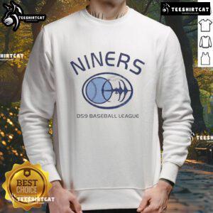 Official Deep Space Nine Niners baseball league sweatshirt featuring bold team logo and vibrant colors.