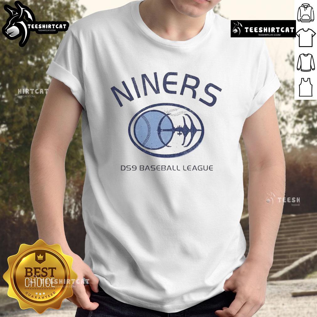 Official Deep Space Nine Niners DS9 Baseball League T-Shirt featuring vibrant graphics and a stylish design for fans.