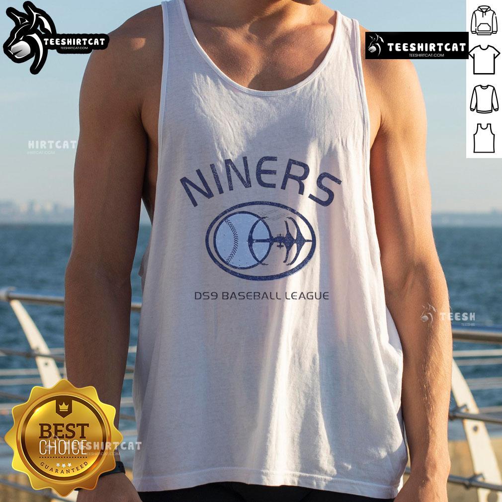 Official Deep Space Nine Niners tank top featuring baseball league design, perfect for fans of DS9 and Star Trek.