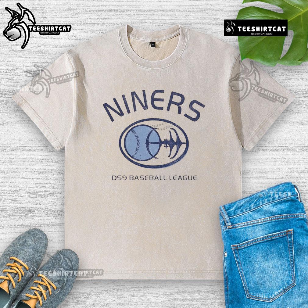 Official Deep Space Nine Niners DS9 Baseball League washed t-shirt featuring vintage logo and comfortable fit for fans.