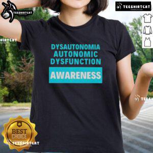 Official Dysautonomia Awareness Ladies Tee featuring a stylish design promoting autonomic dysfunction awareness.