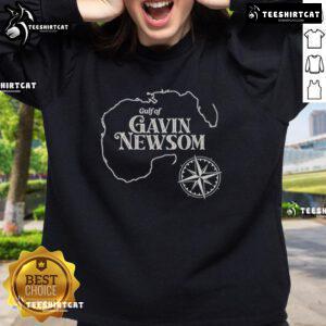 Alt Text: Official Gavin Newsom Gulf of Mexico Map Sweatshirt featuring a detailed map design on a stylish, cozy fabric.