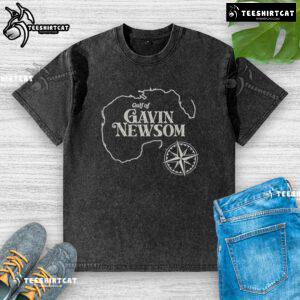 Official Gavin Newsom Gulf of Mexico Map washed t-shirt featuring vibrant map design and comfortable fit.
