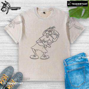 Alt Text: Official Gilbert Arenas wearing a goofy Disney Mickey and Friends cartoon washed t-shirt, showcasing a playful style.