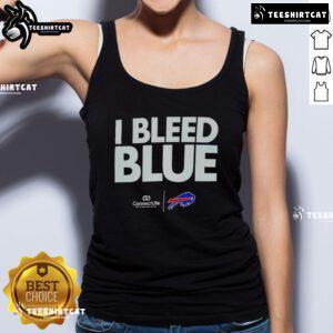 Official I Bleed Blue Buffalo Bills logo tank top featuring team colors and emblem, perfect for fans and game day attire.