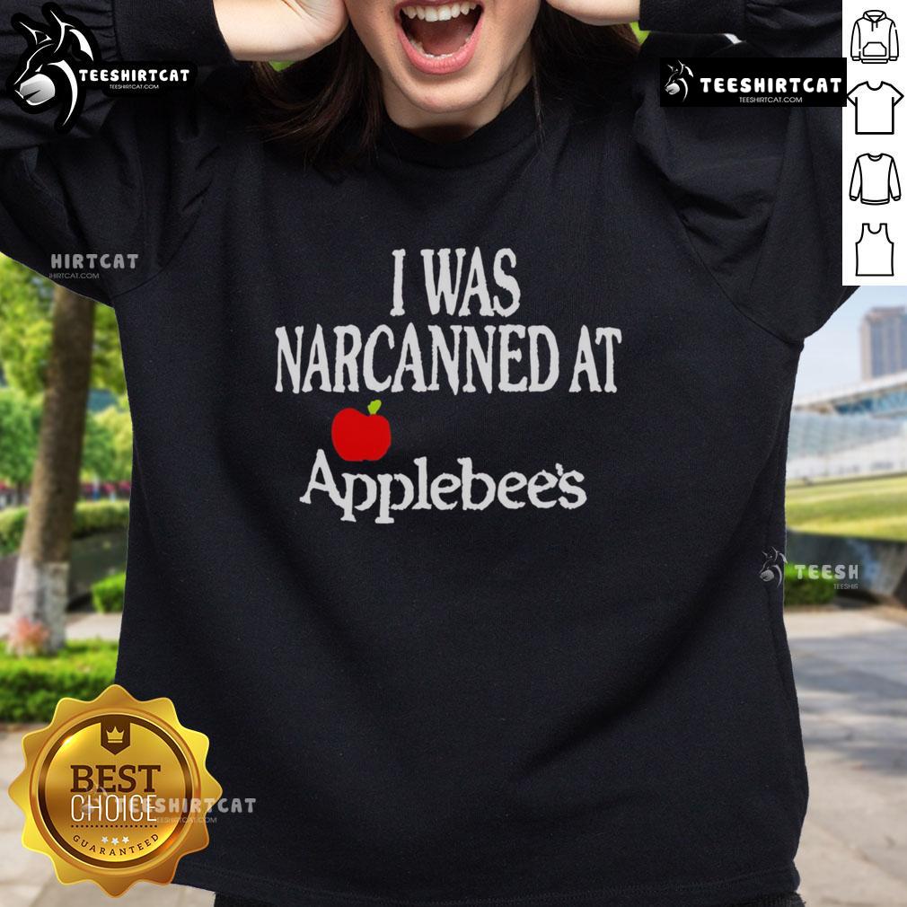 Official 'I Was Narcanned at Apple' sweatshirt, featuring a bold graphic design for tech enthusiasts and Apple fans.