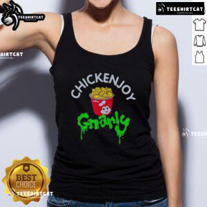 Official Jollibee x KATSEYE Chickenjoy Gnarly Tank Top featuring vibrant design and comfortable fit for fans.