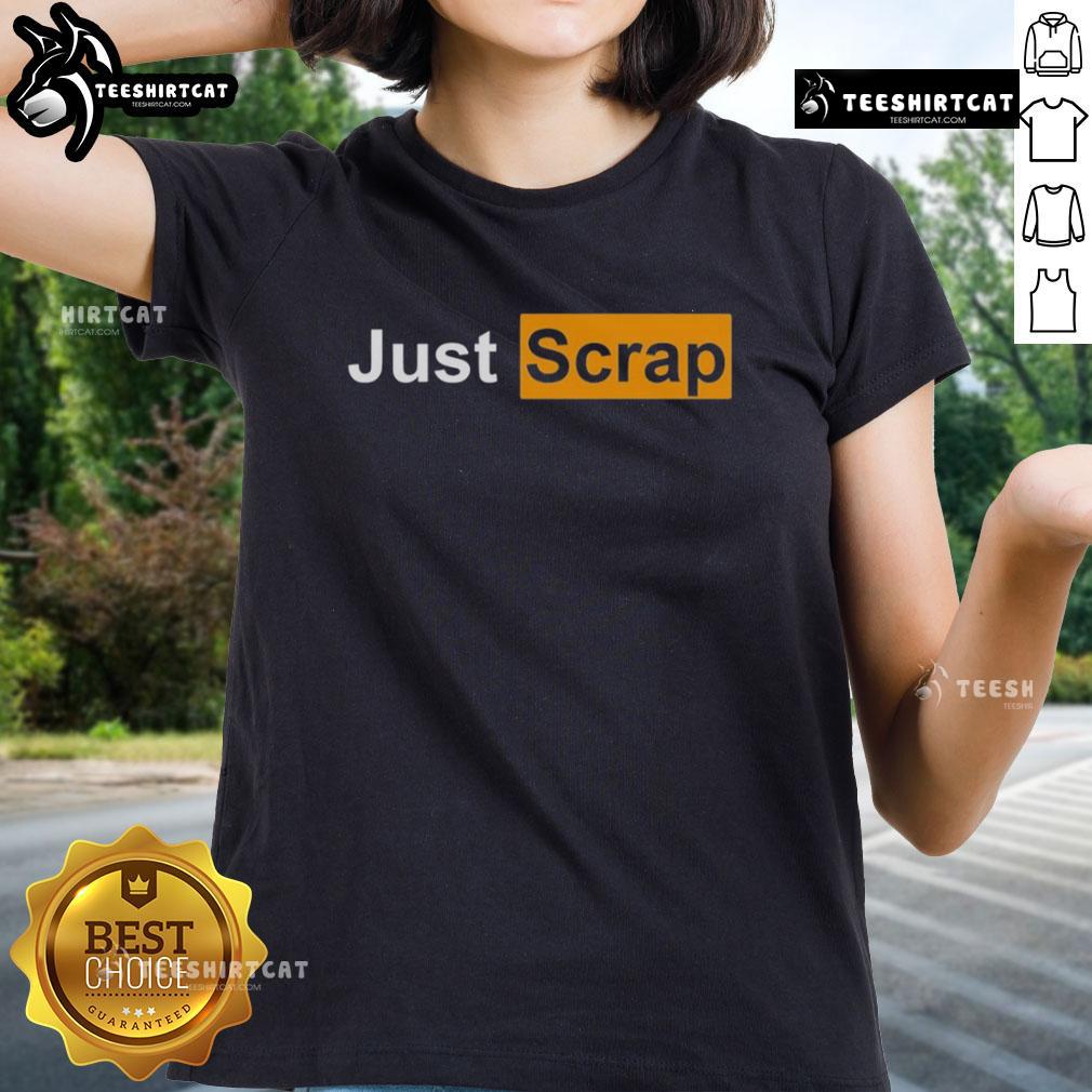 Official Just Scrap Ladies Tee in stylish design, perfect for scrapbooking enthusiasts and casual wear. Shop now!