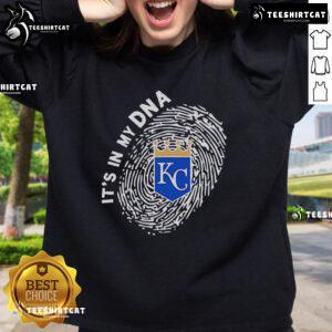 Official Kansas City Royals In My DNA Sweatshirt featuring team colors and logo, perfect for fans and casual wear.