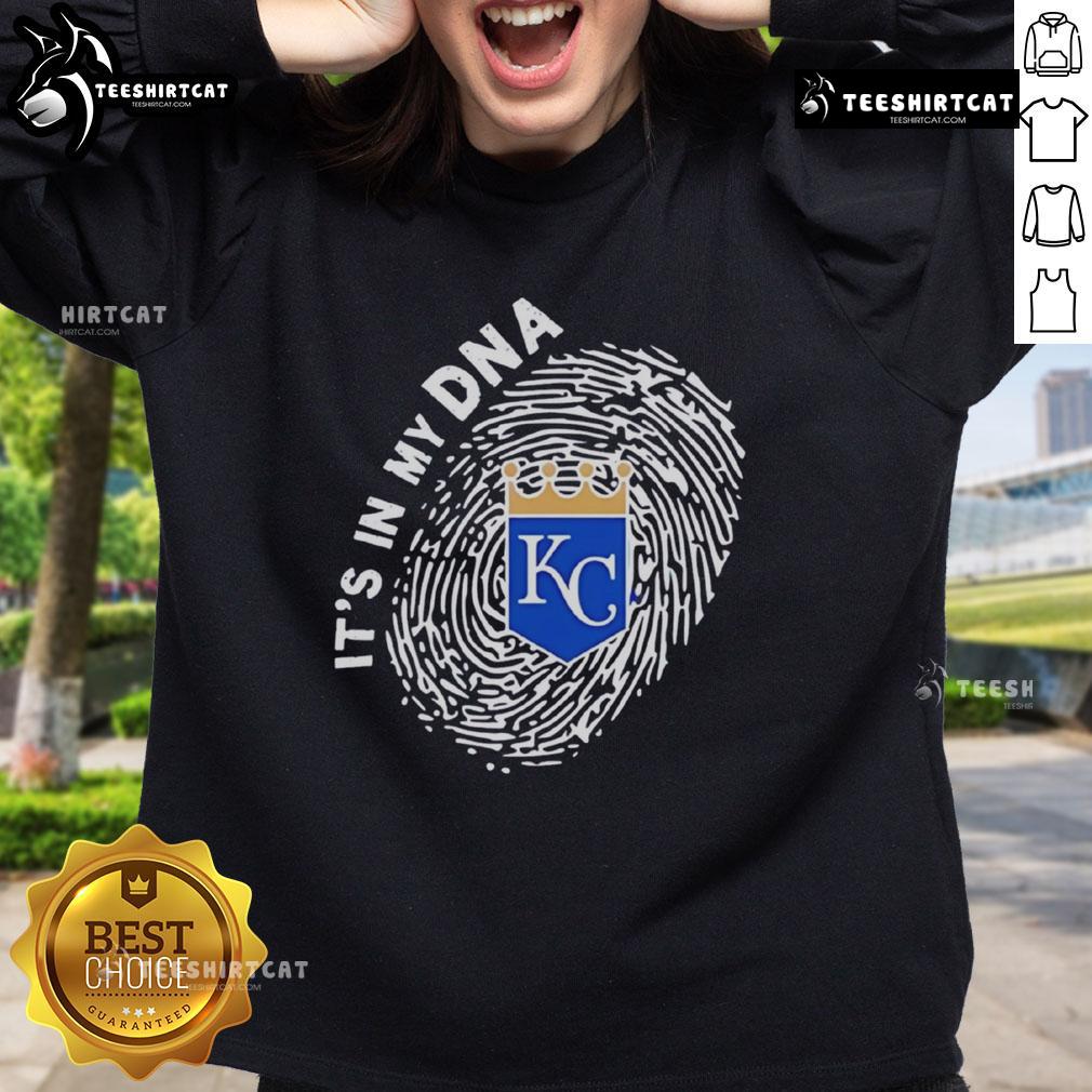 Official Kansas City Royals In My DNA Sweatshirt featuring team colors and logo, perfect for fans and casual wear.