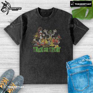 Official Mickey and Friends Trick or Treat washed t-shirt featuring vibrant Halloween graphics and a comfortable fit.