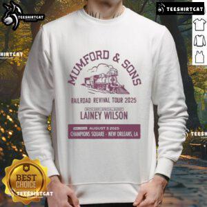 Official Mumford Sons sweatshirt from August 3, 2025 concert in New Orleans, LA featuring band logo and design.