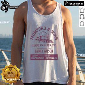 Alt Text: Official Mumford Sons tank top from the August 3, 2025 concert in New Orleans, LA, featuring the bands logo.